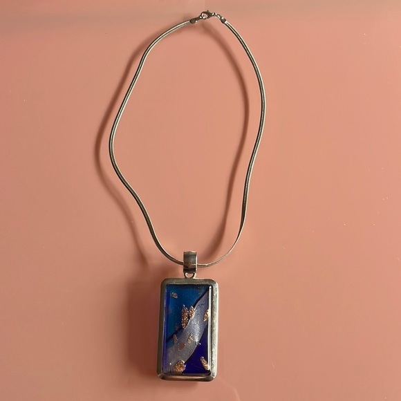 Jewelry - Women's Vintage Abstract Charm Sterling Silver Necklace